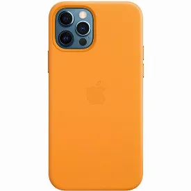 Чехол Apple iPhone 12 /12 Pro Leather Case, California Poppy, оранжевый